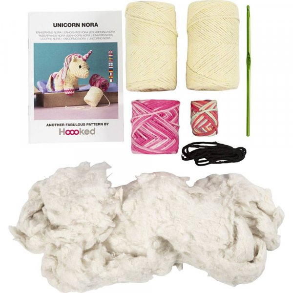 DIY-s�t amigurumi enhj�rning i regnbuens farver - 1 pakke.