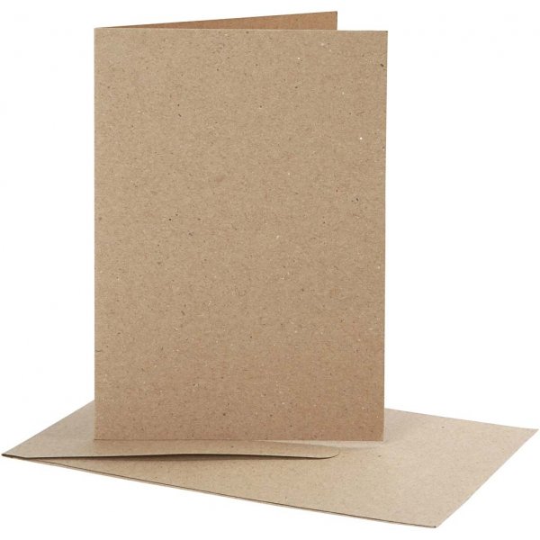 Brevkort med kuvert - natur - 10,5 x 15 cm - 10 st Brevkort med kuvert - natur - 10,5 x 15 cm - 10 st