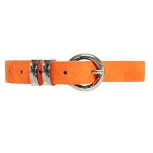 20 mm damsk�rp i borstad kalvl�der - Orange - 80 cm