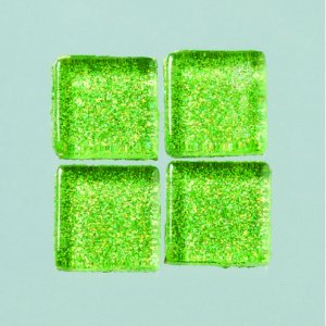 MosaixPro-glasmosaik Glitter 15 x 15 x - grön 200 g ~ 95 st.