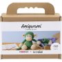 DIY-s�t amigurumi abe gr�n og off-white - 1 pakke.