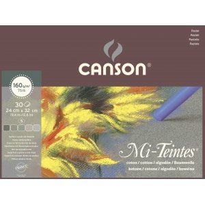 Canson Mi-Teintes Pastellpapir 160g - 24x32 cm - Grå nyanser