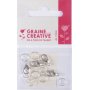 Set med 4 silverfärgade karbinhakar med ringar 12 mm Set med 4 silverfärgade karbinhakar med ringar 12 mm