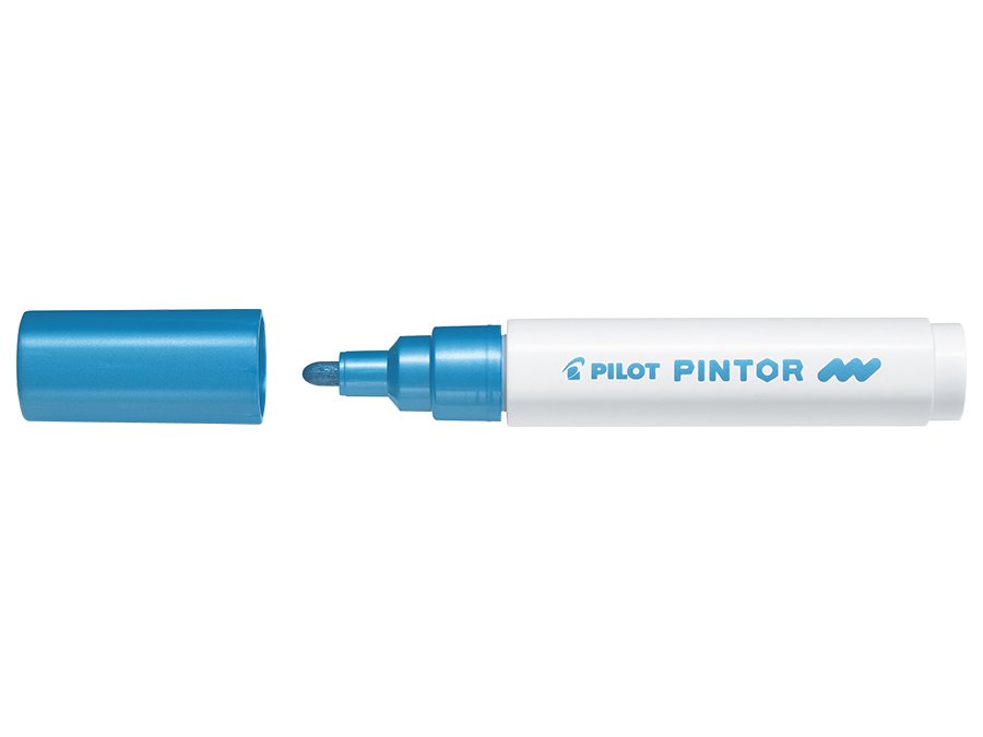 Fiberpen Pilot Pintor - (Medium) - Metallic Blue - Fiberpenne, Penne, Penne, kridt & tusch