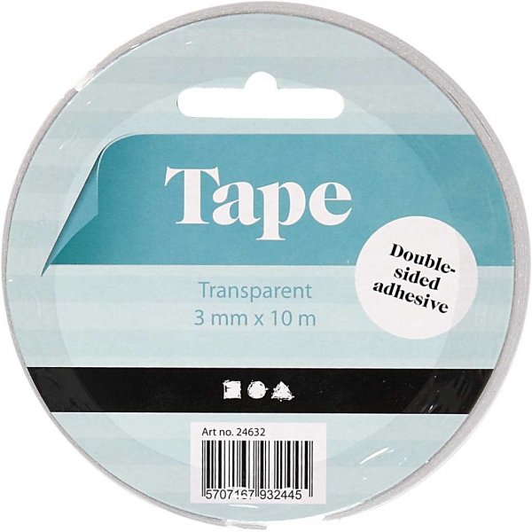 Dubbelhäftande tejp - 3 mm - 10 m Dubbelhäftande tejp - 3 mm - 10 m