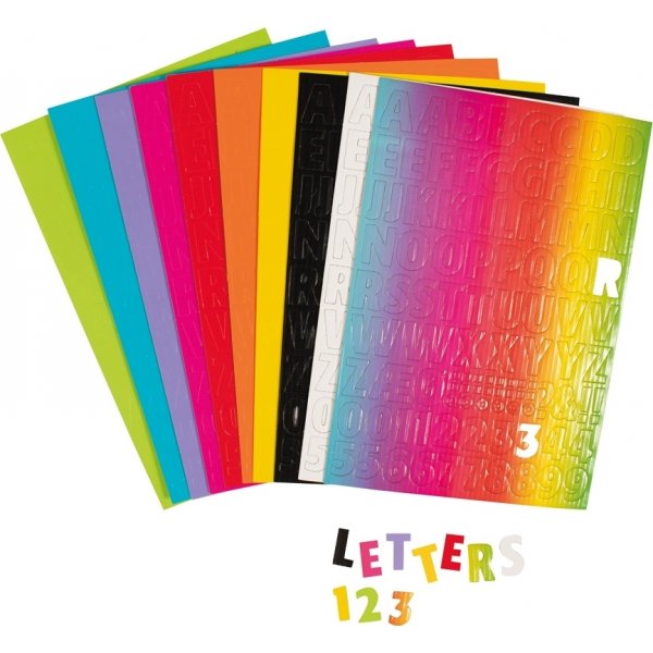 Bokstäver & siffror kartong & räfflat papper - 10 ark Bokstäver & siffror kartong & räfflat papper - 10 ark