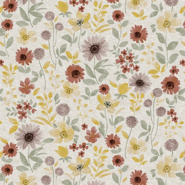 Vaxduk med V�xande motiv - Terracotta