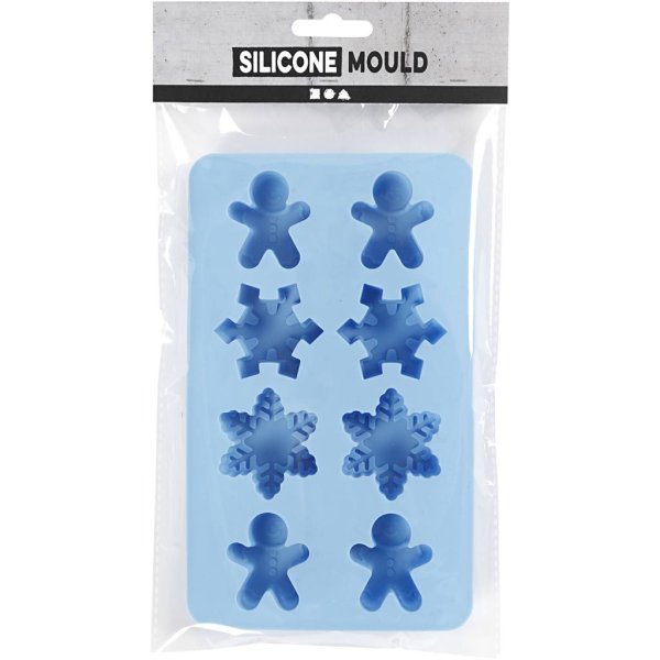 Silikonform snøflak og pepperkakemenn 2,5 x 3 x 4,5 cm 12,5 ml Silikonform snøflak og pepperkakemenn 2,5 x 3 x 4,5 cm 12,5 ml