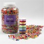 Plastperler og elastisk smykketråd i blandede farger 3 kg Plastperler og elastisk smykketråd i blandede farger 3 kg