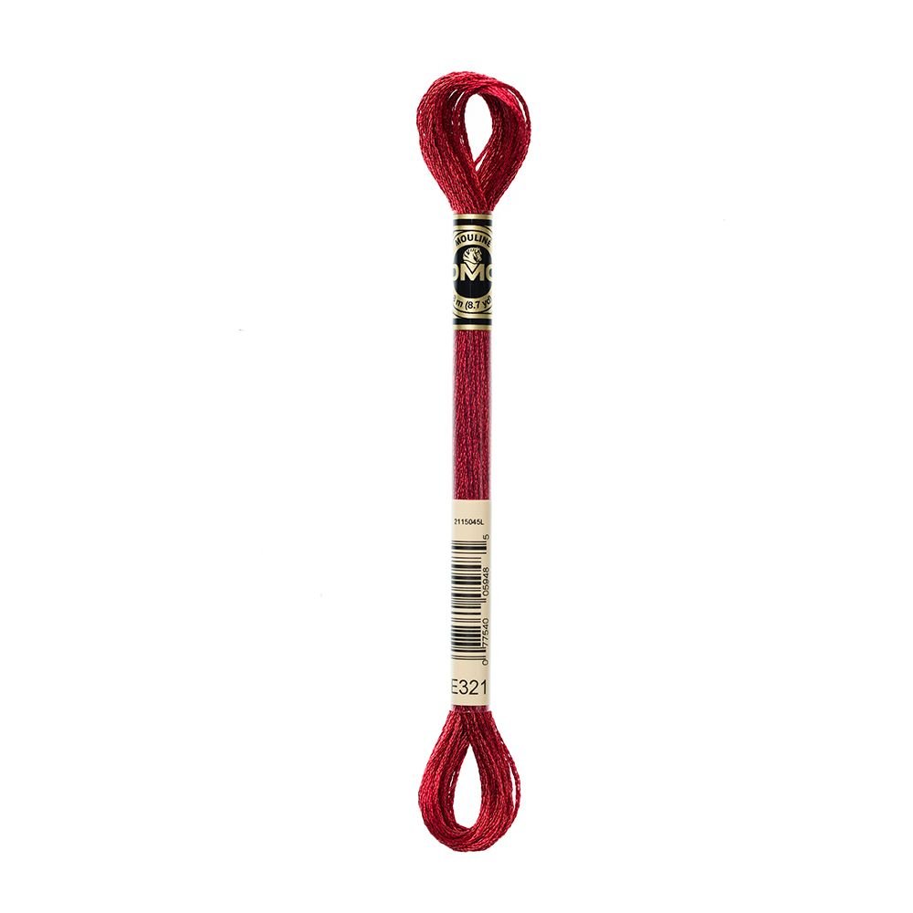 DMC Mouliné art. 317W Light Effects, E321 Metallic Carmine Red - Moulinegarn, Garn, Sticka & virka