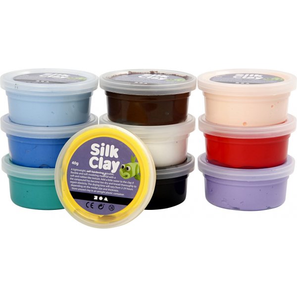 Silk Clay® - mixade färger - Basic 1 - 10 x 40 g Silk Clay® - mixade färger - Basic 1 - 10 x 40 g