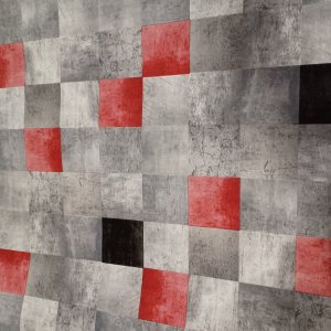 Vaxduk PVC rutig r�d svart 140cm