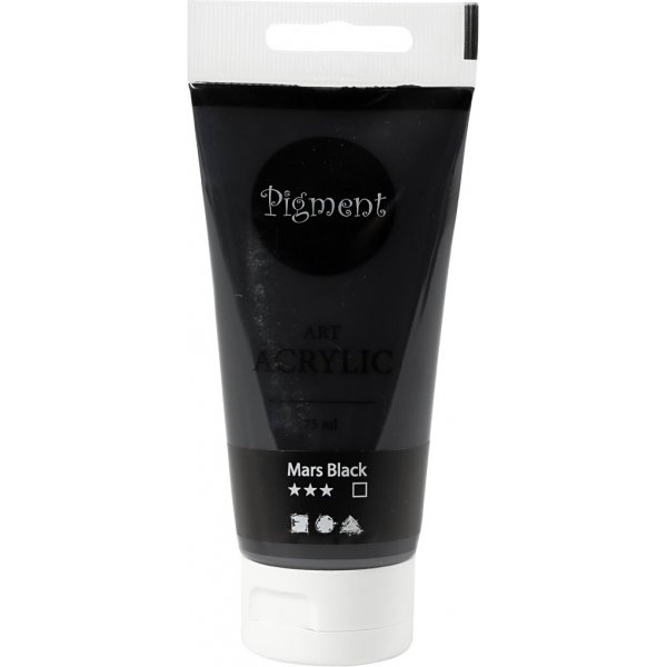 Pigment Art Acrylic - mars black - halvblank - täckande - 75 ml Pigment Art Acrylic - mars black - halvblank - täckande - 75 ml