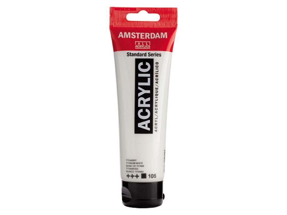 Amsterdam Akrylmaling 120 ml - Titanium White - Akrylfarver, Kunstnerfarver