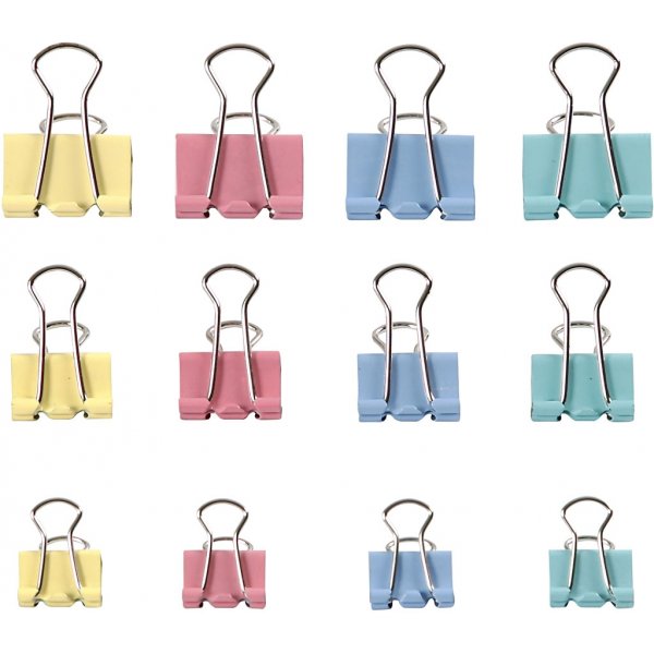 Clips - pastellfärger - 15/19/25 mm - 30 st Clips - pastellfärger - 15/19/25 mm - 30 st