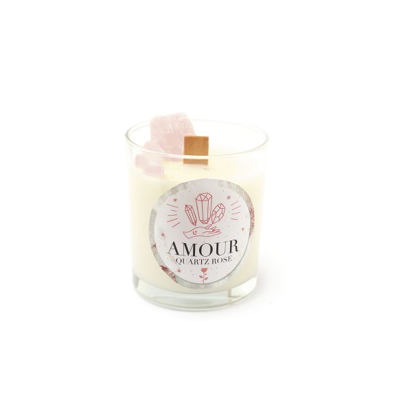 Doftljusset med rosa kvarts och vanilj Doftljusset med rosa kvarts och vanilj