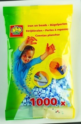 Perler 1000-pak Lyseblå - Rørperler, Perler & perleplader, Håndværk