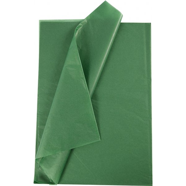 Silkespapper - grön - 50 x 70 cm - 14 g -25 ark Silkespapper - grön - 50 x 70 cm - 14 g -25 ark