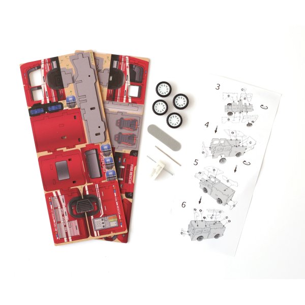 3D-modell i tr� - Brandbil