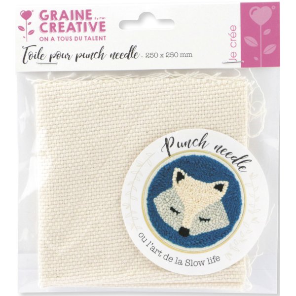 Punch needle-duk 25 x 25 cm