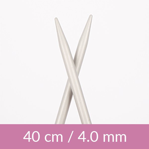 Cirkulære strikkepinde - Aluminium - 40 cm 4,00 mm / 15,7 tommer US 6 - Rundpinde, Strikkepinde, Strikning, Strikke, hækle, knytte og væve