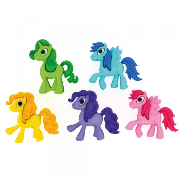 Flerfargede knapper 23x20 - 24x22 mm - Lekne ponnier