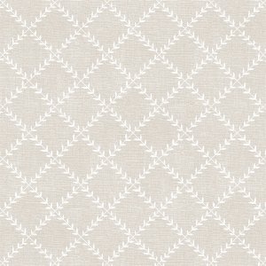 Vaxduk med Leafy motiv - Linne/vit