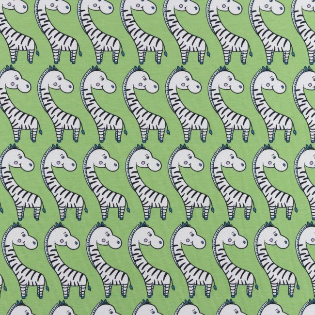 Jersey med print - Zebragiraf - Lime - Strik til børn, Stof til Børn, Stof