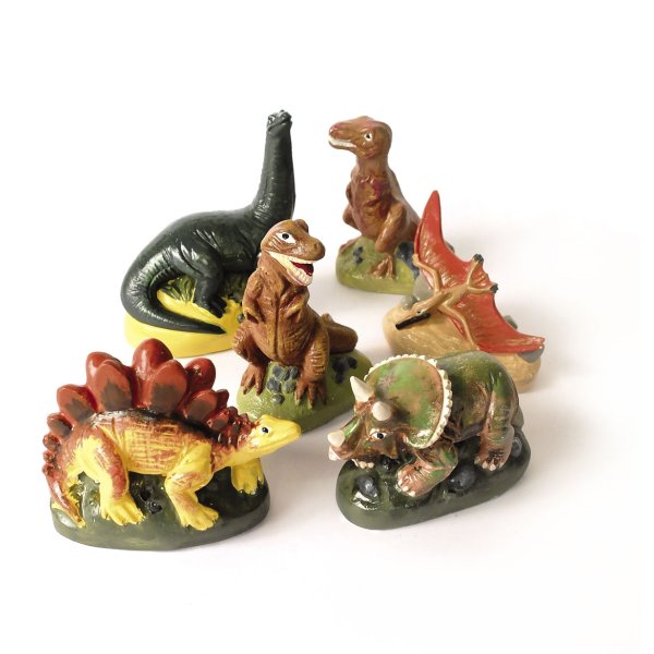 Formar i latex för gjutning av dinosaurier, 6-pack Formar i latex för gjutning av dinosaurier, 6-pack