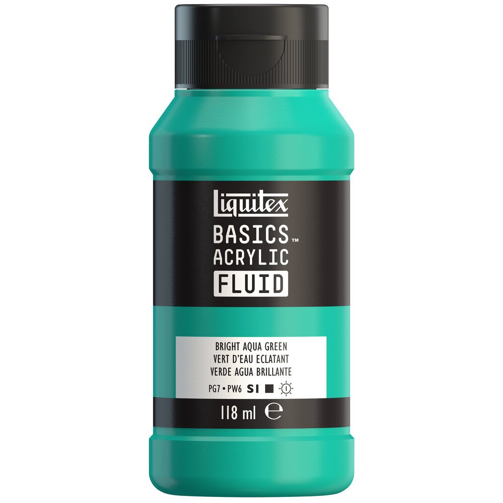Akrylfärg - Liquitex Basics Fluid - 118ml - Bright Aqua Green - Akrylfärger, Konstnärsfärger