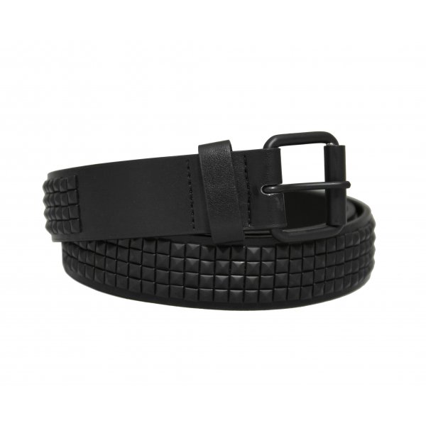 L�derb�lte med nitar - Svart