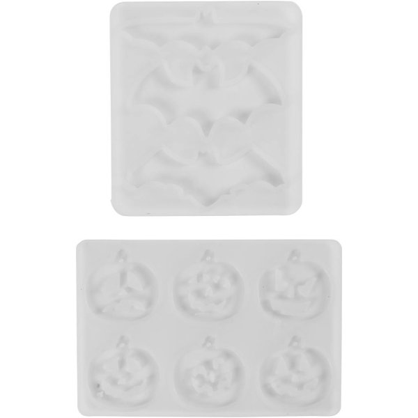 Silikonform Flaggermus og gresskar 3-8 cm Matt transparent 2 deler Silikonform Flaggermus og gresskar 3-8 cm Matt transparent 2 deler