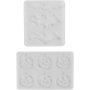 Silikonform Flaggermus og gresskar 3-8 cm Matt transparent 2 deler Silikonform Flaggermus og gresskar 3-8 cm Matt transparent 2 deler