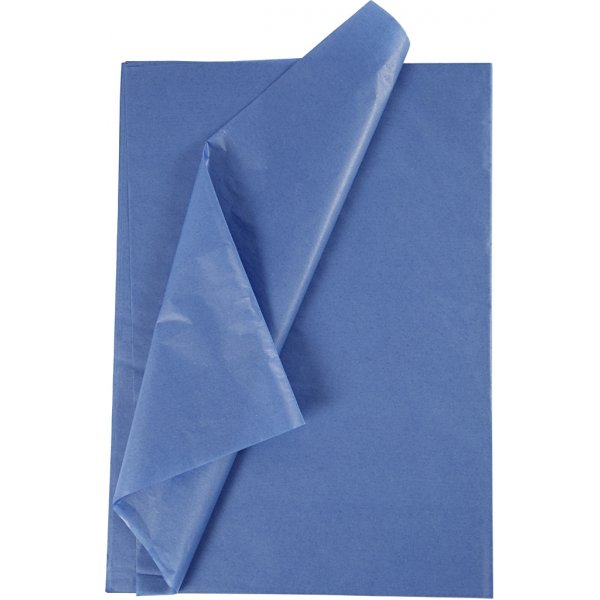 Silkespapper - blå - 50 x 70 cm - 14 g -10 ark Silkespapper - blå - 50 x 70 cm - 14 g -10 ark
