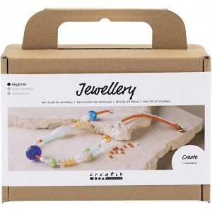 Mini DIY Kit smykker, farverige, strk halskde