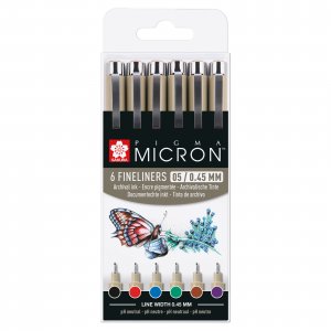 Fineliner Pigma Micron Set - 6 pennor (Basic 05)