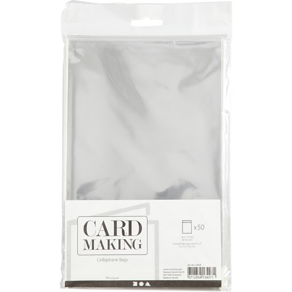 Cellofanpåsar till kort 12,7 x 17,8 cm - 50 st Cellofanpåsar till kort 12,7 x 17,8 cm - 50 st