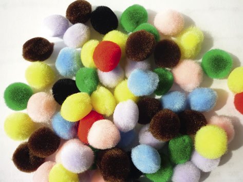 50 pomponer i blandade färger, 15 mm 50 pomponer i blandade färger, 15 mm