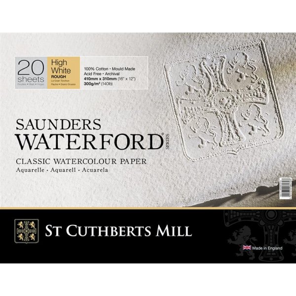 Akvarellblock Saunders Waterford 300g High White - Grov Grng