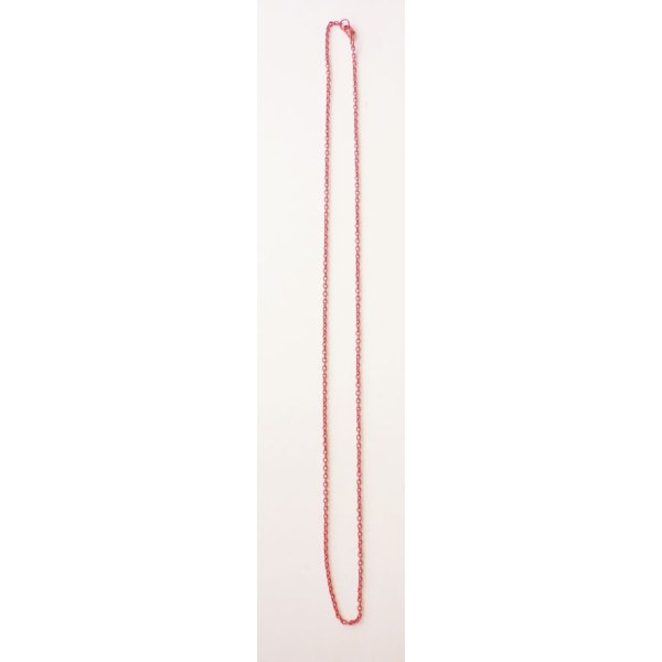 Rosa kedjehalsband med små länkar 2 mm, 64 cm Rosa kedjehalsband med små länkar 2 mm, 64 cm