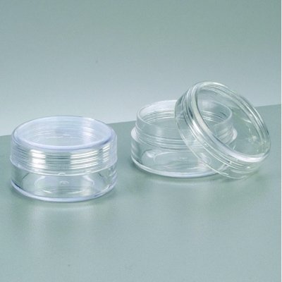 Plastbehållare ø 3,8 cm x 2,0 cm - kristallklar runda, skruvlock