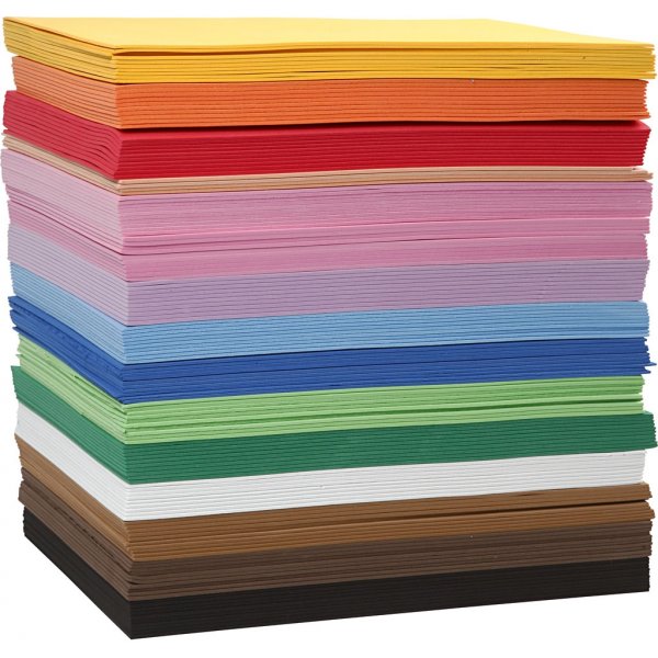 Dekorgummi - mixade färger - A4 - 15x10st Dekorgummi - mixade färger - A4 - 15x10st