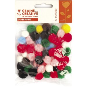50 pomponer i blandade färger, 15 mm 50 pomponer i blandade färger, 15 mm