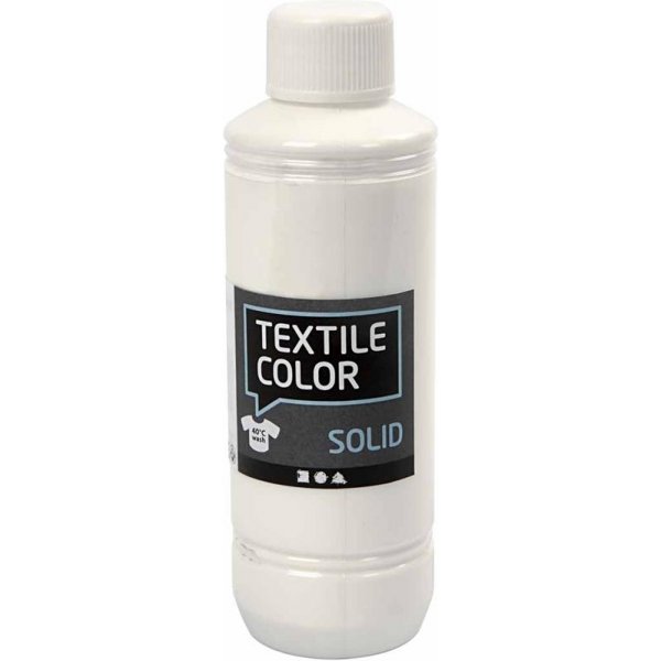 Textile Solid textilfärg - vit - täckande - 250 ml Textile Solid textilfärg - vit - täckande - 250 ml