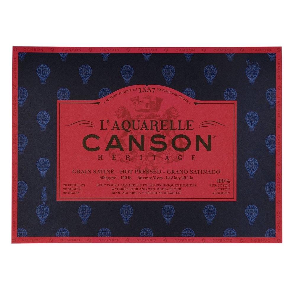 Canson Héritage Satin 300g - 36x51 cm - Akvarellpapper, Block