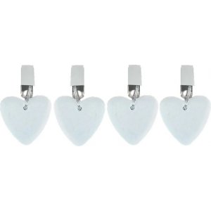 Duktyngd Hjrta vit 4- pack