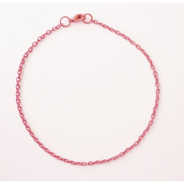 Rosa kedjearmband små länkar 2 mm - 20 cm Rosa kedjearmband små länkar 2 mm - 20 cm