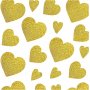 Glitterstickers - guld - hjrtan - 2 ark