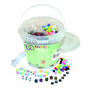 Bokstavsp�rlor i hink - 1000 st