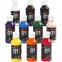 Skolemaling - Akryl - blandede farver - blank - 10 x 100 ml